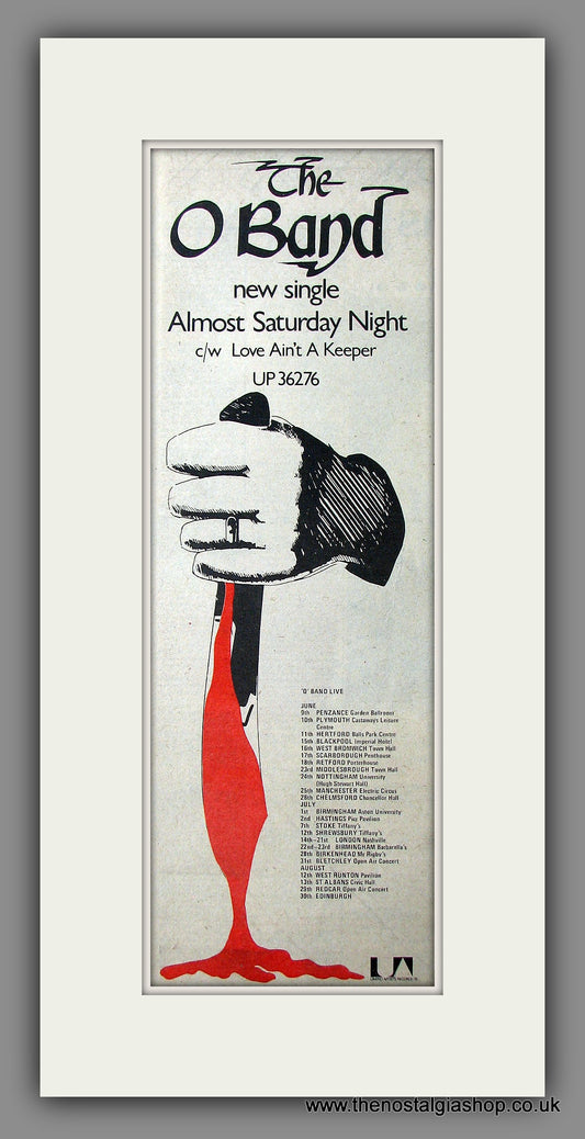 O Band (The) Almost Saturday Night. Original Advert 1977 (ref AD200032)