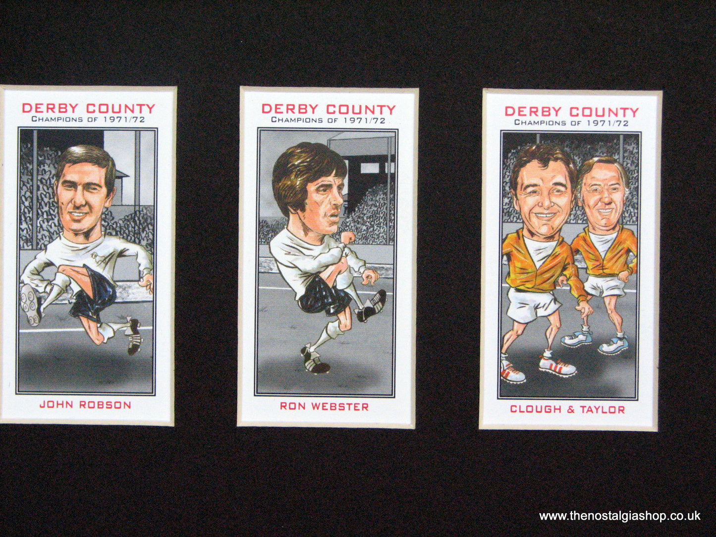Derby County Champions of 1971-1972 Mounted Football Card Set