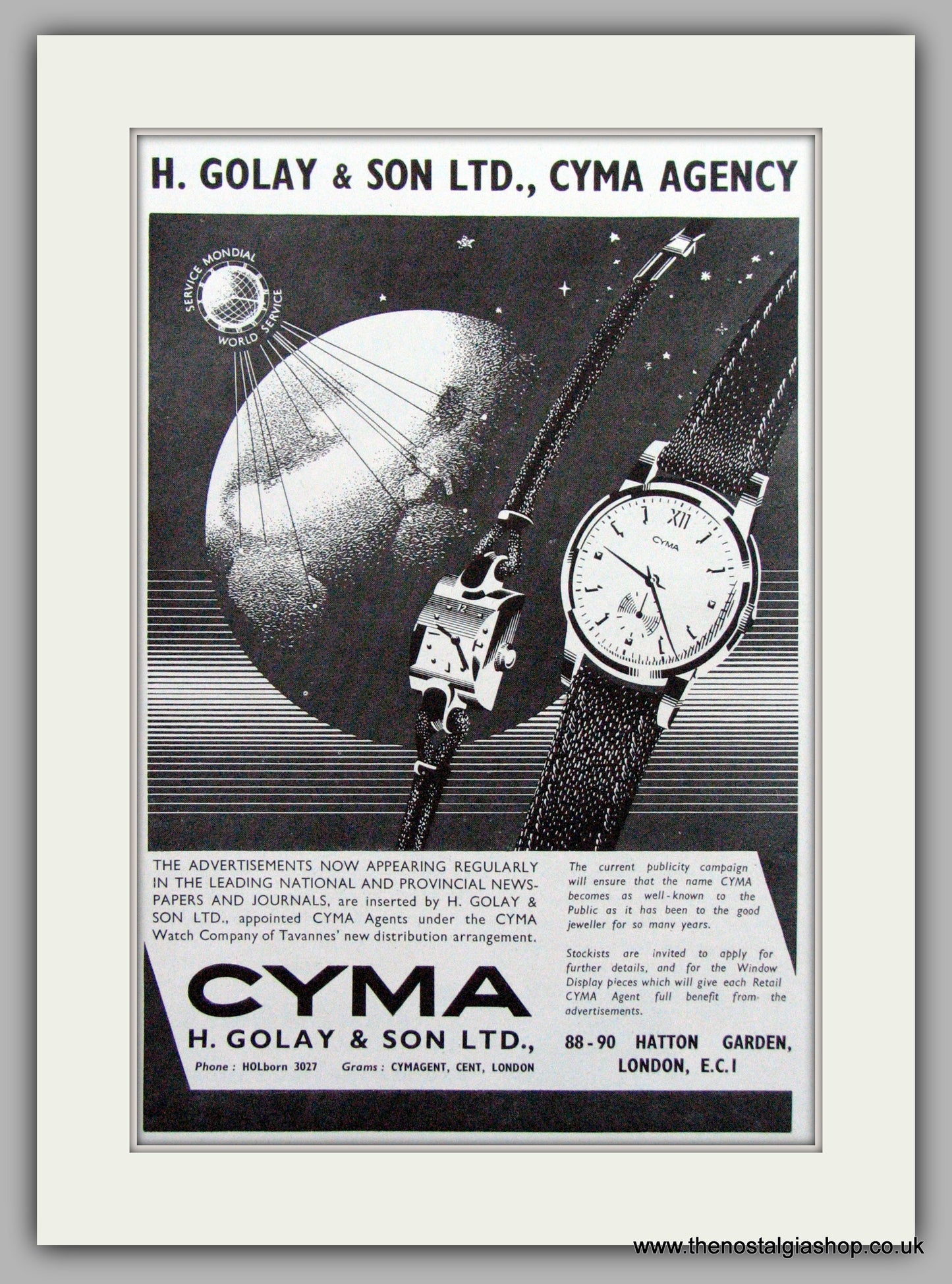 Cyma Triplex Dustproof Watches Set Of 2 Original Adverts 1952 (ref AD6984)