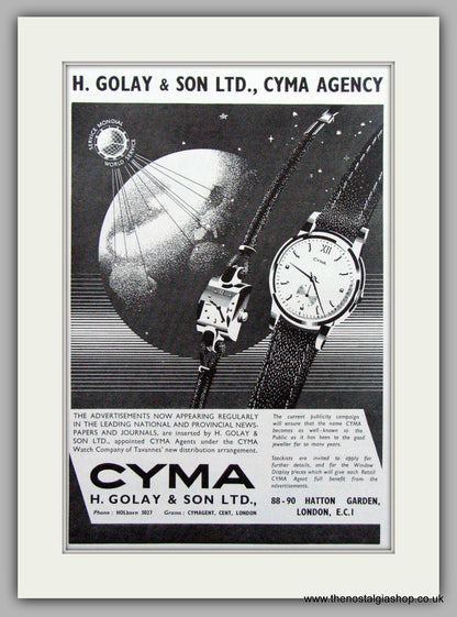 Cyma Triplex Dustproof Watches Set Of 2 Original Adverts 1952 (ref AD6984)