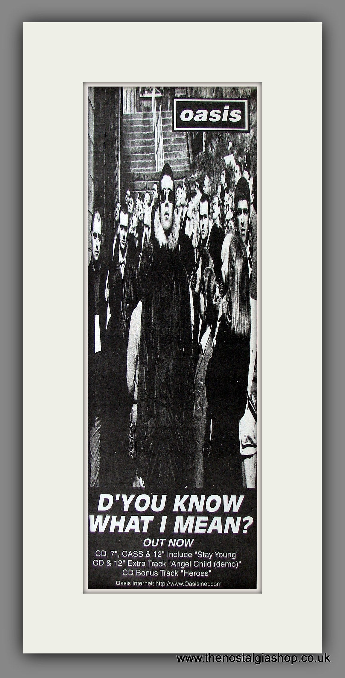 Oasis. D'You Know What I Mean? Original Advert 1997 (ref AD200055)