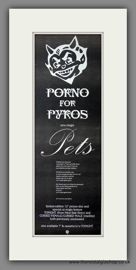 Porno For Pyros. Pets. Original Advert 1993 (ref AD200061)