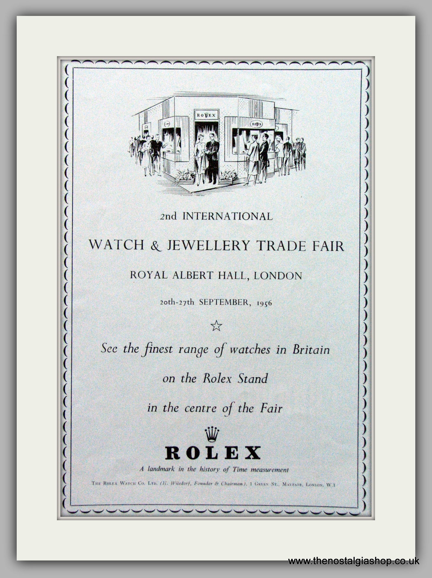 Rolex Watches Trade Fair Original Advert 1956 (ref AD7012)