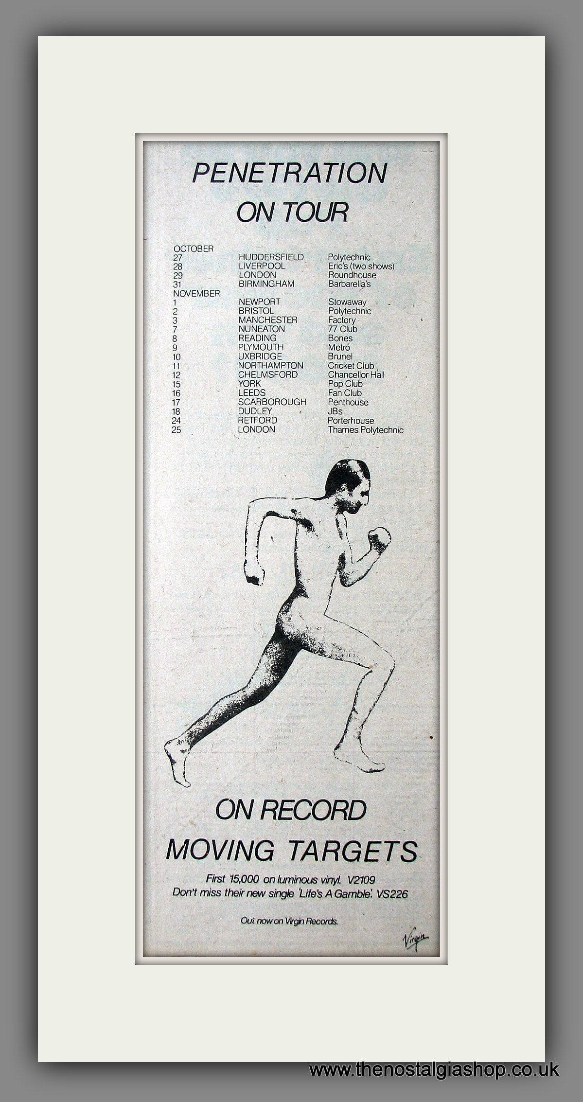 Penetration. UK Tour Dates. Original Advert 1978 (ref AD200084)