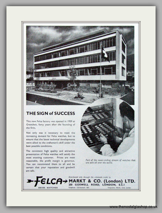 Felca Swiss Watches Original Advert 1961 (ref AD7034)