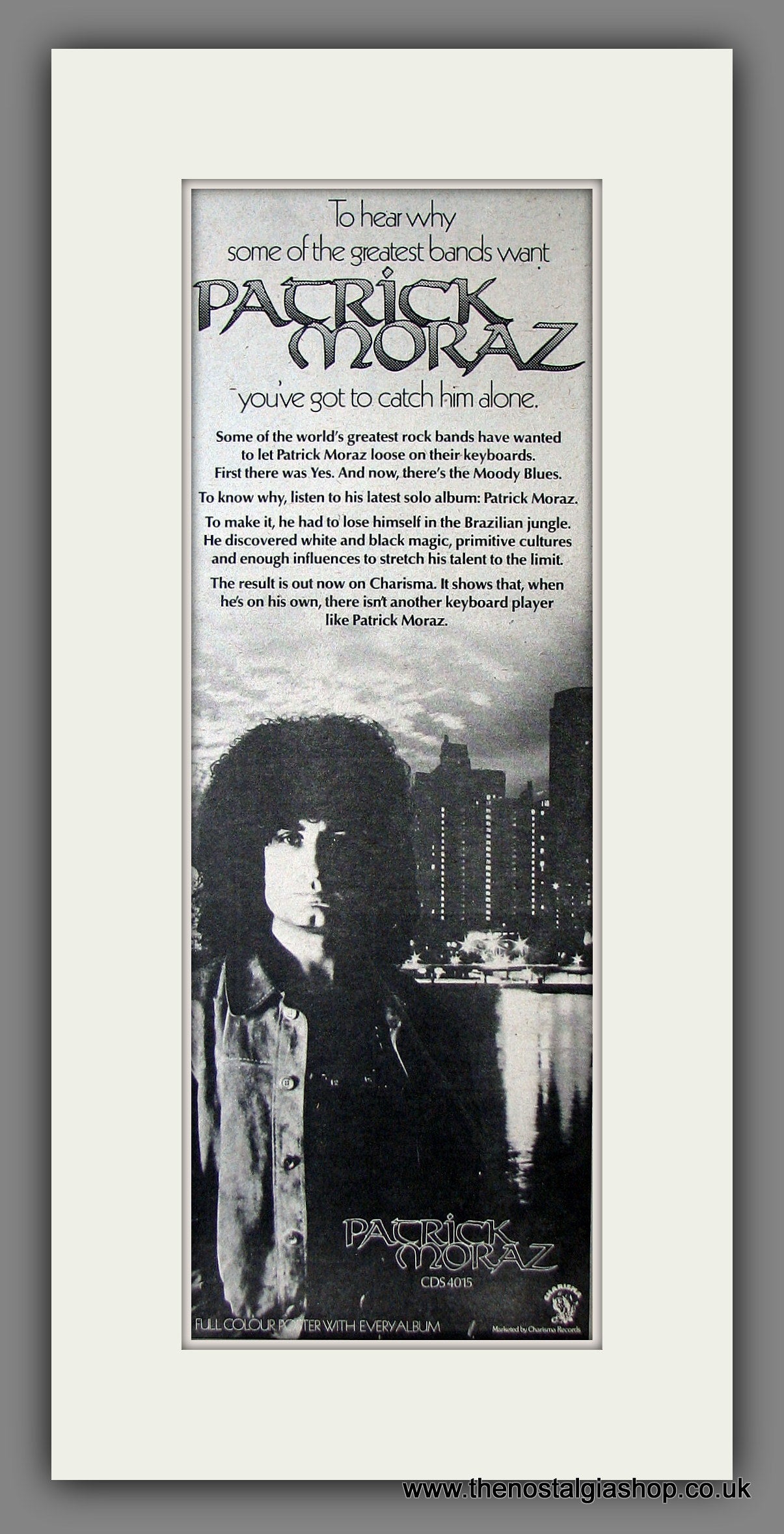 Patrick Moraz. Solo Album. Original Advert 1978 (ref AD200092)