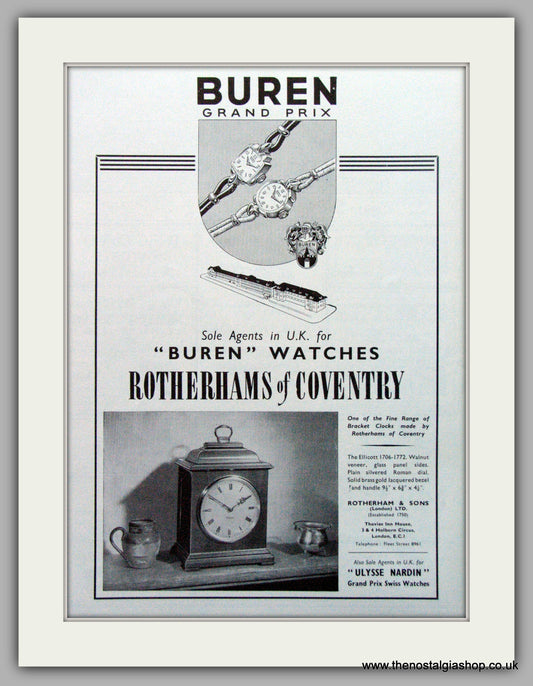 Buren Grand Prix Watches  Original Advert 1960 (ref AD7044)