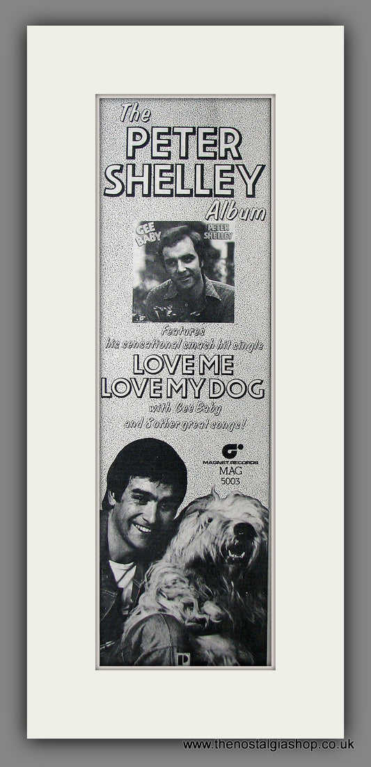 Peter Shelley. Love Me, Love My Dog. Original Advert 1975 (ref AD200110)