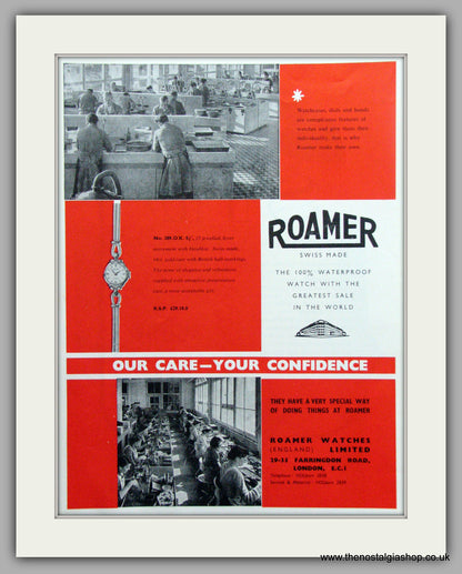 Roamer Watches-How They Are Made,  Set of 4 Original Adverts 1961 (ref AD7059)