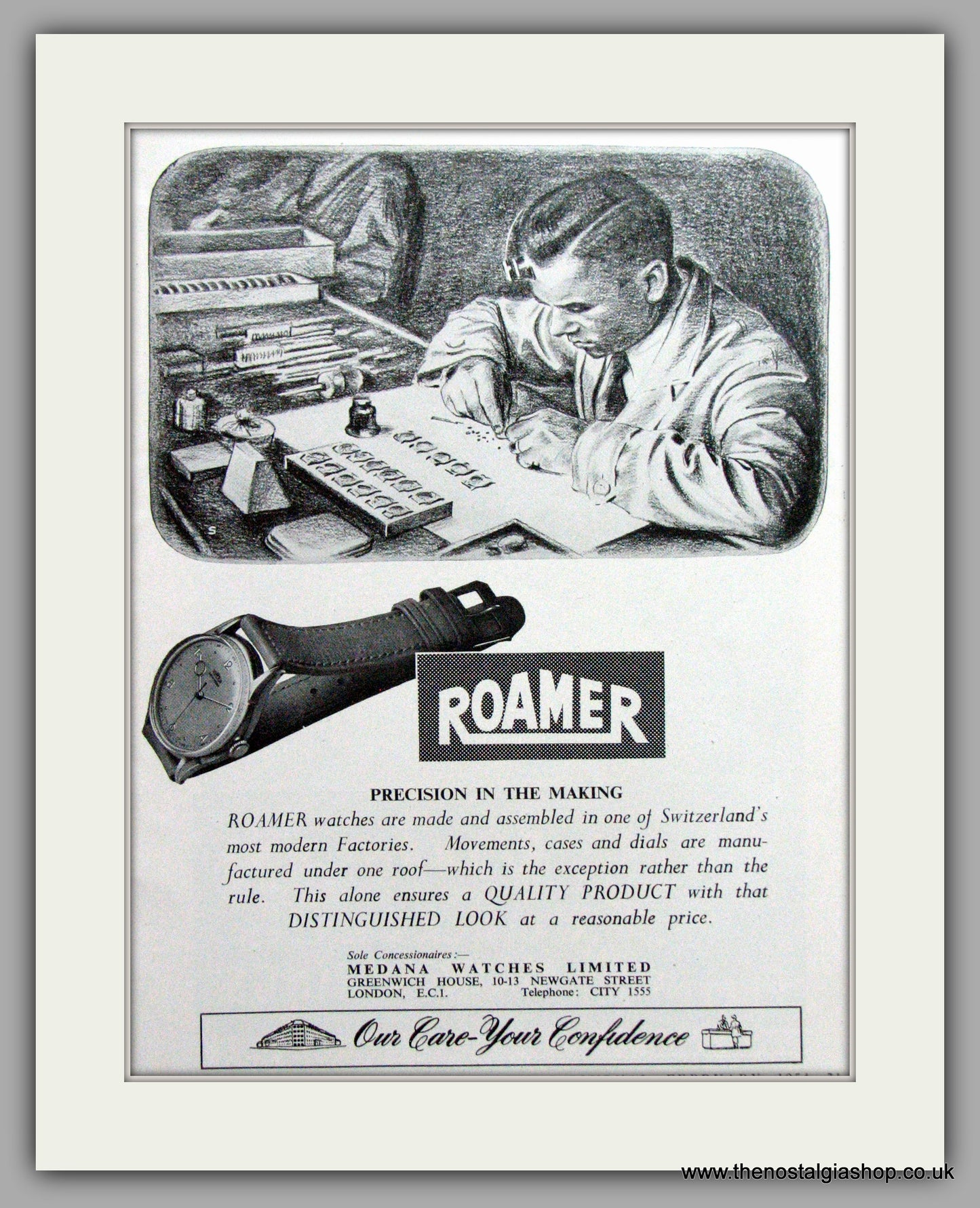 Roamer Watches  Original Advert 1954 (ref AD7063)