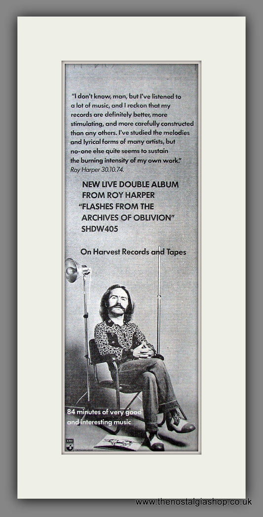Roy Harper. Flashes From The Archives.... Original Advert 1974 (ref AD200125)