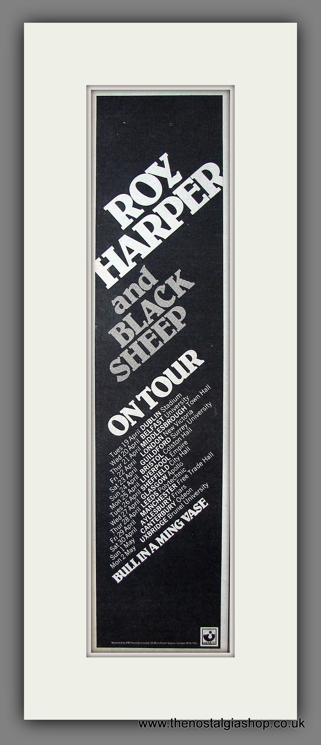 Roy Harper. On Tour with Black Sheep. Original Advert 1977 (ref AD200127)