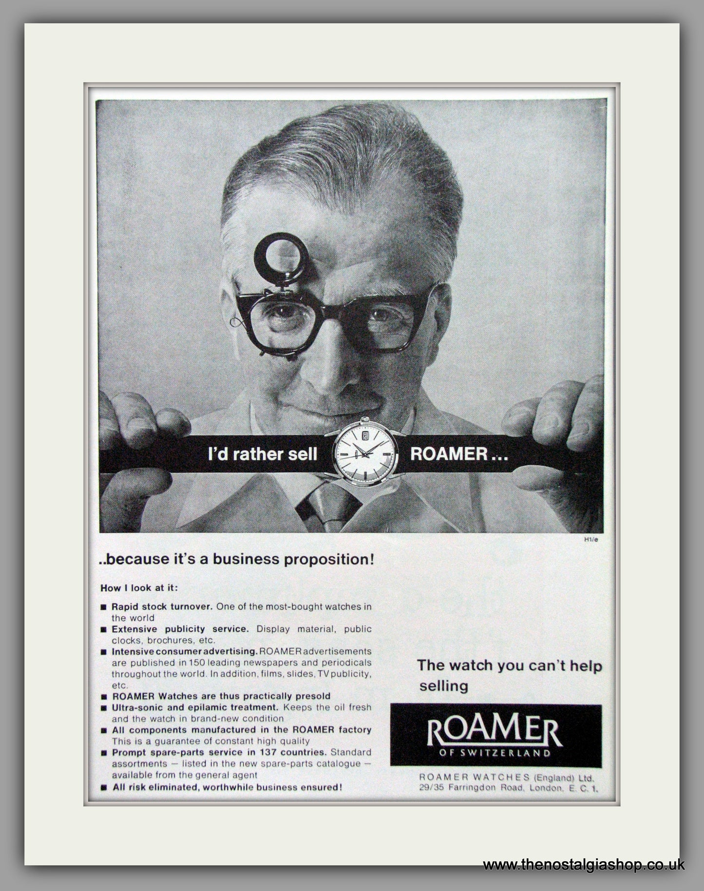 Roamer Watches Original Advert 1962 (ref AD7075)