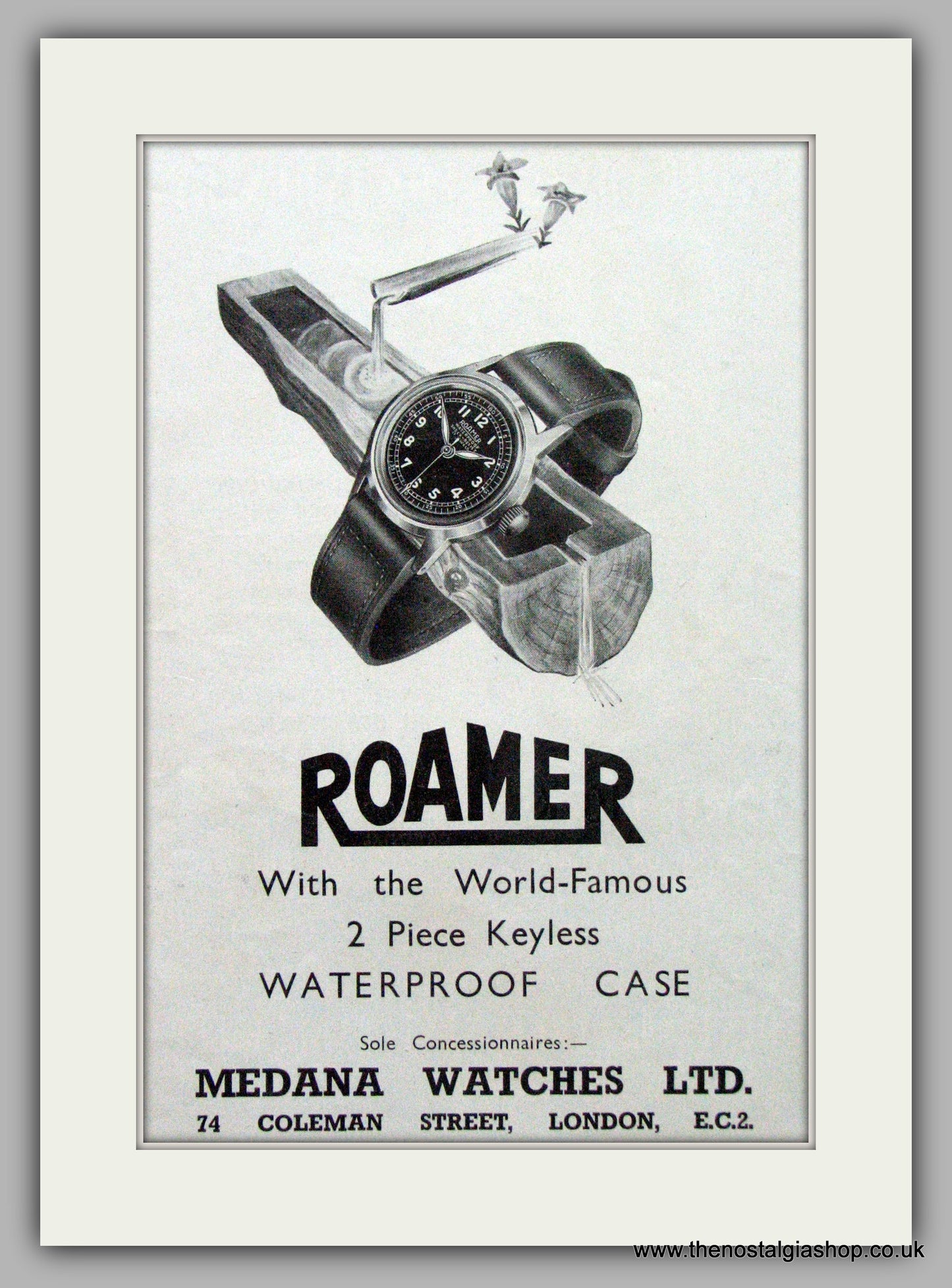 Roamer 2 Piece Keyless Waterproof Case. Original Advert 1948 (ref AD7079)