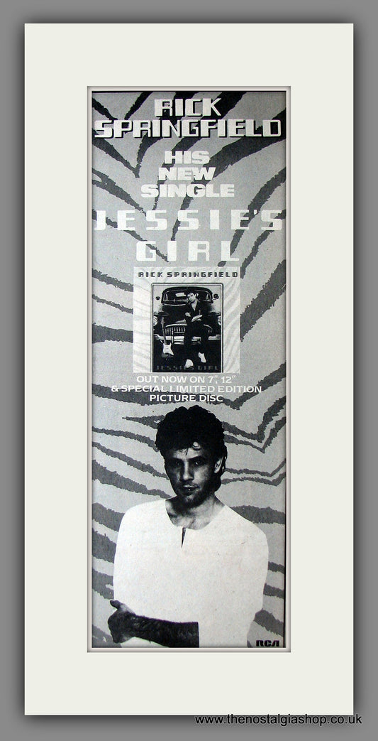 Rick Springfield. Jessie's Girl. Original Advert 1984 (ref AD200143)