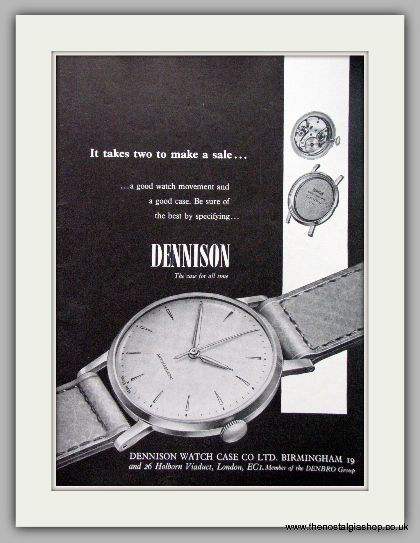 Dennison Watch Case. Original Advert 1961 (ref AD7087)
