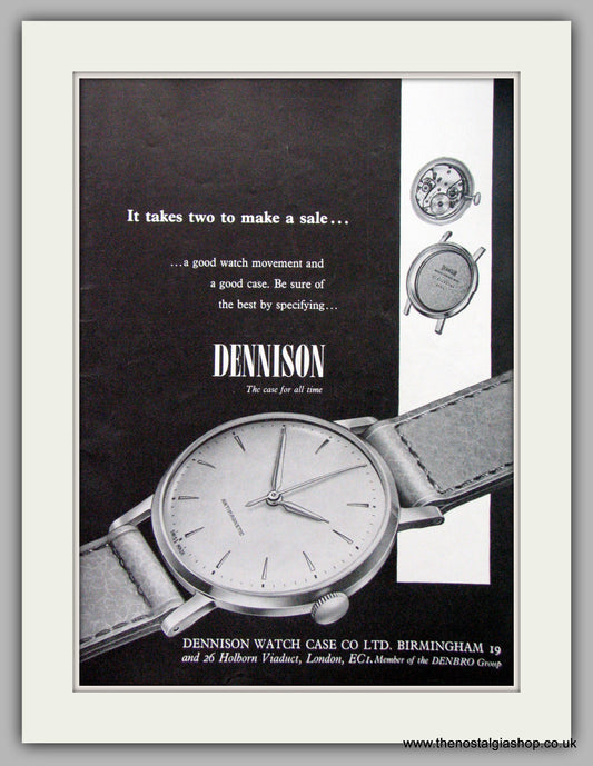 Dennison Watch Case. Original Advert 1961 (ref AD7087)