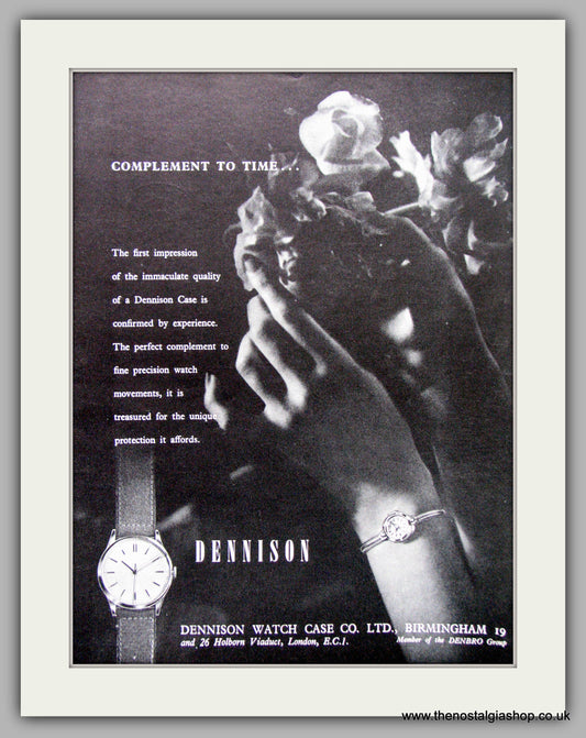 Dennison Watch Case Co. Original Advert 1961 (ref AD7089)