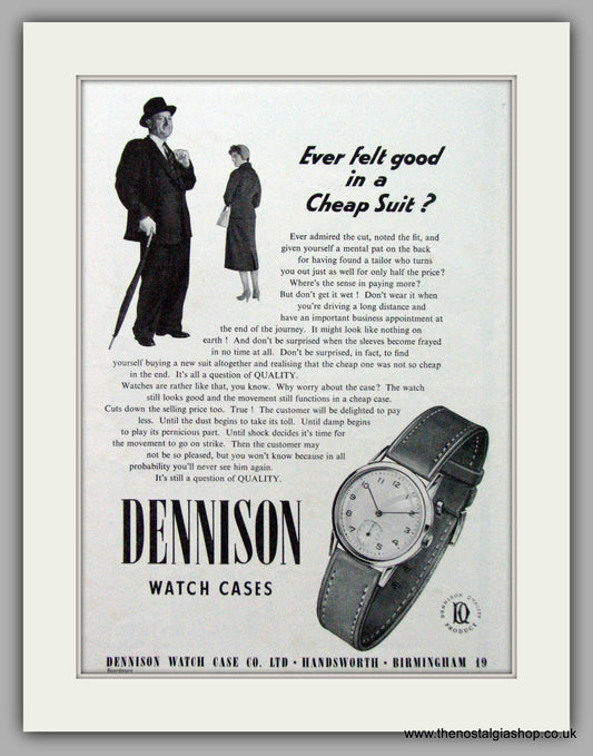 Dennison Watch Case Co. Original Advert 1956 (ref AD7092)