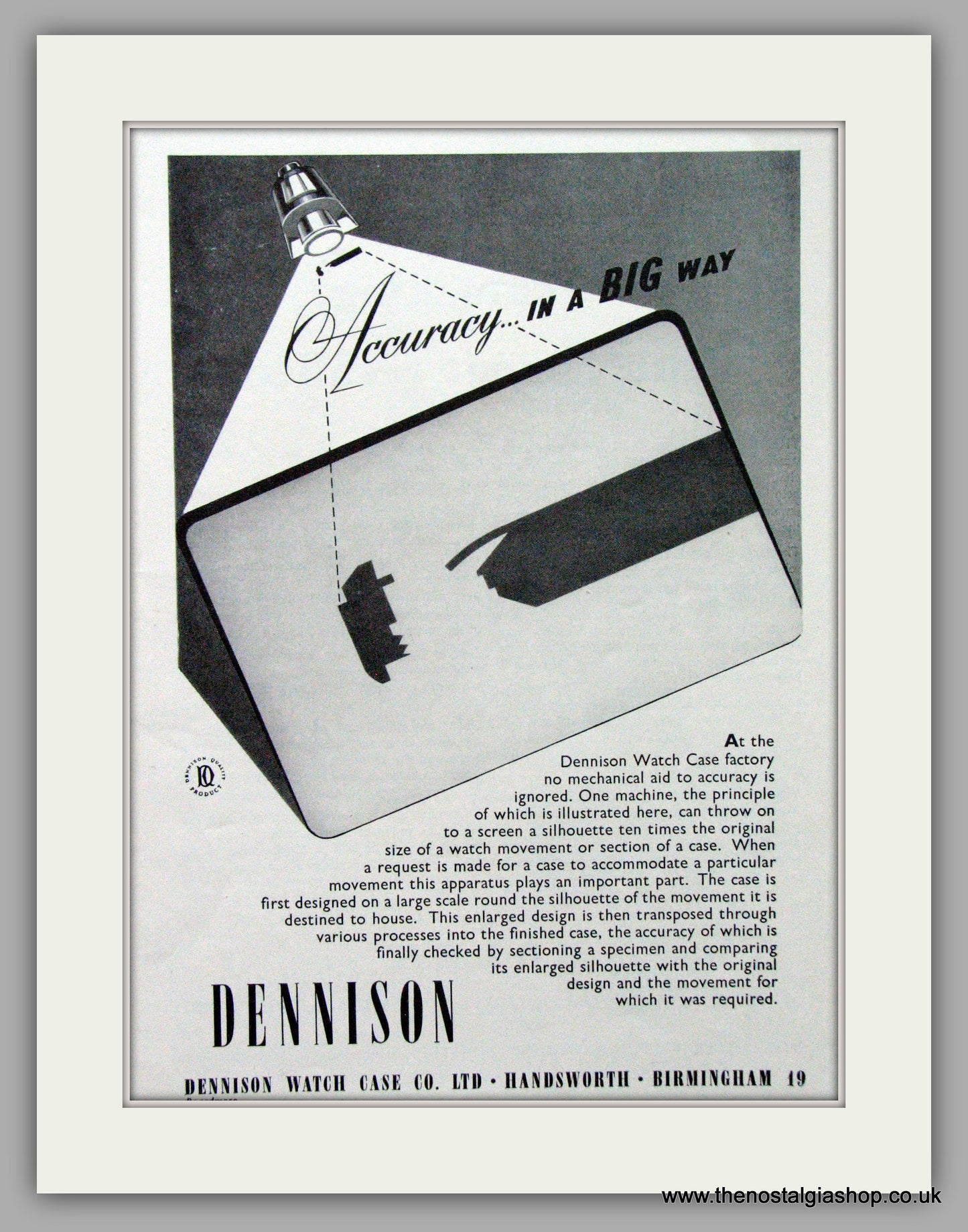 Dennison Watch Case Co. Original Advert 1956 (ref AD7093)