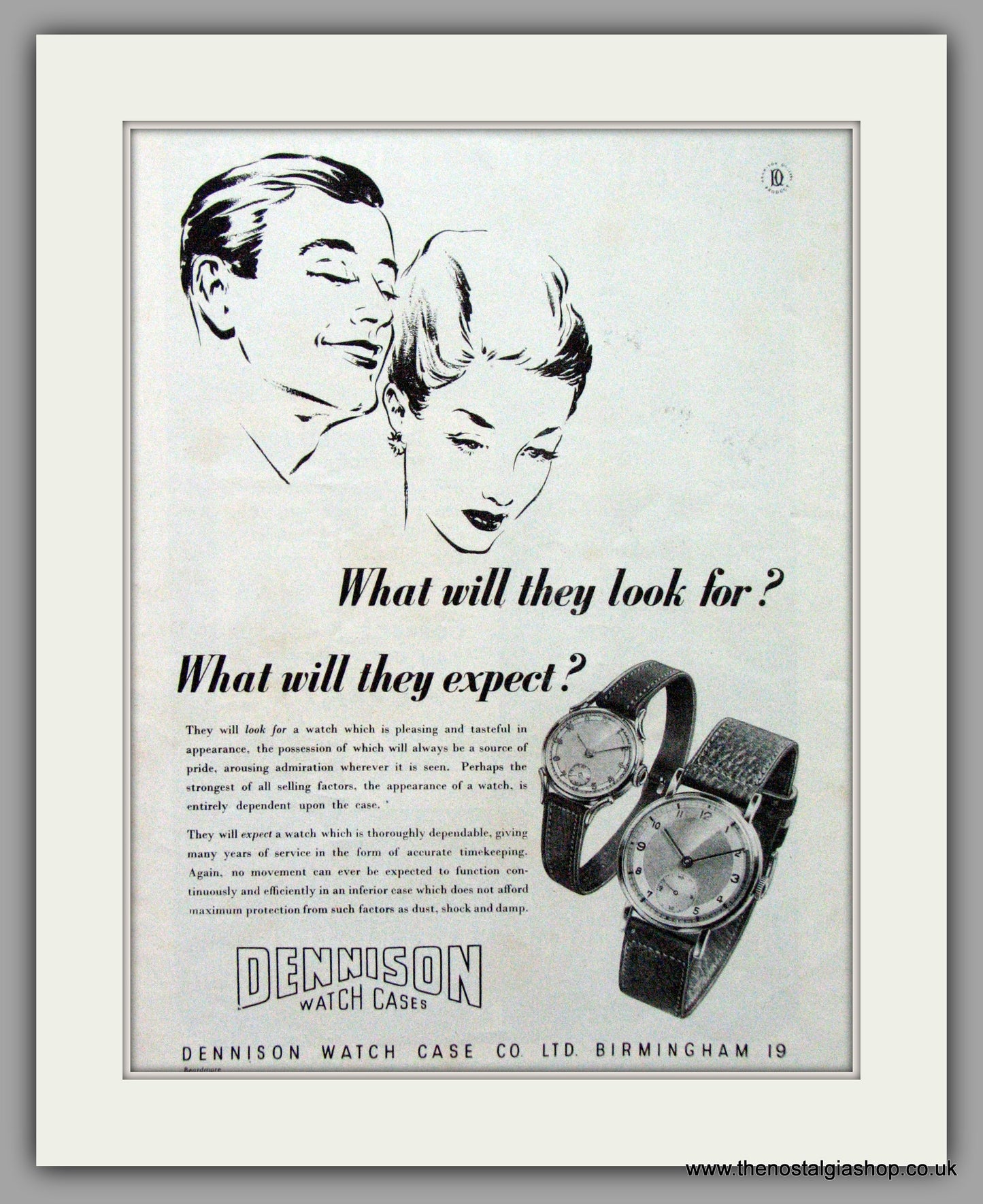 Dennison Watch Case Co. Original Advert 1949 (ref AD7094)