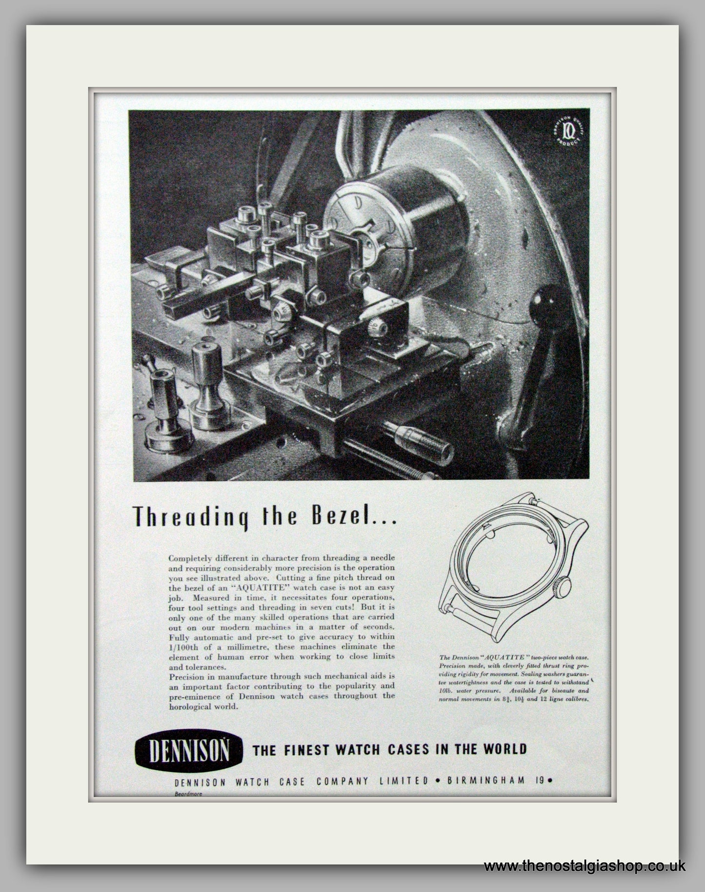 Dennison Watch Case Co. Original Advert 1951 (ref AD7096)