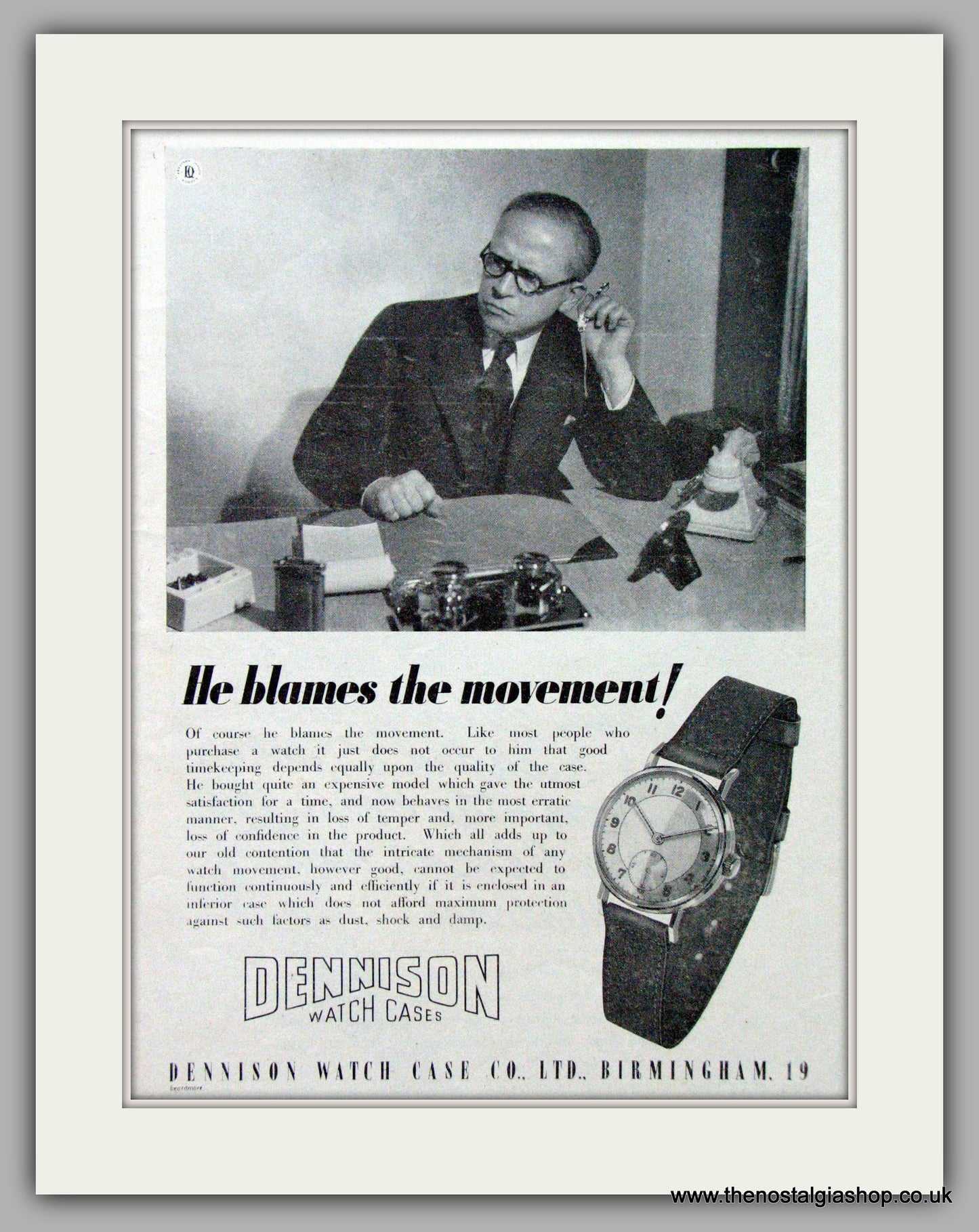 Dennison Watch Case Co. Original Advert 1949 (ref AD7100)