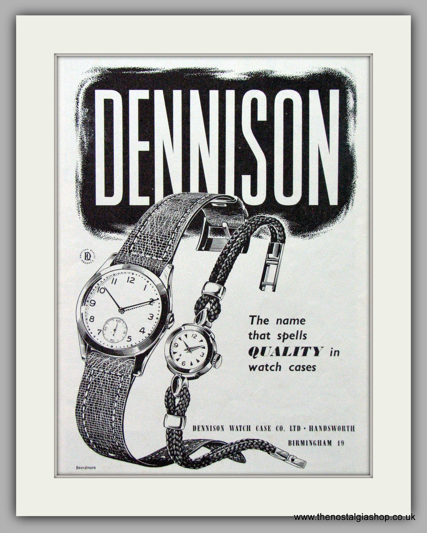 Dennison Watch Case Co. Original Advert 1957 (ref AD7102)