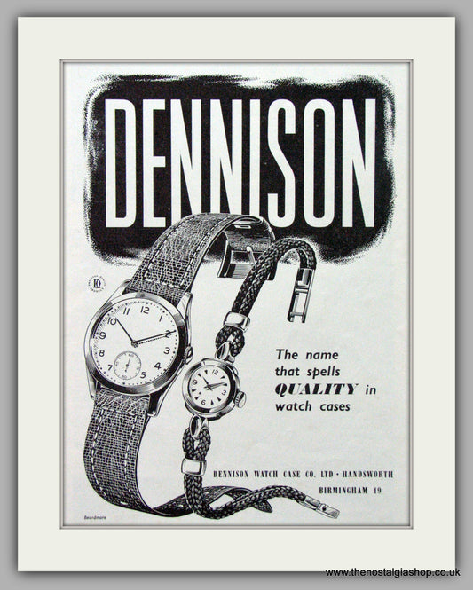 Dennison Watch Case Co. Original Advert 1957 (ref AD7102)