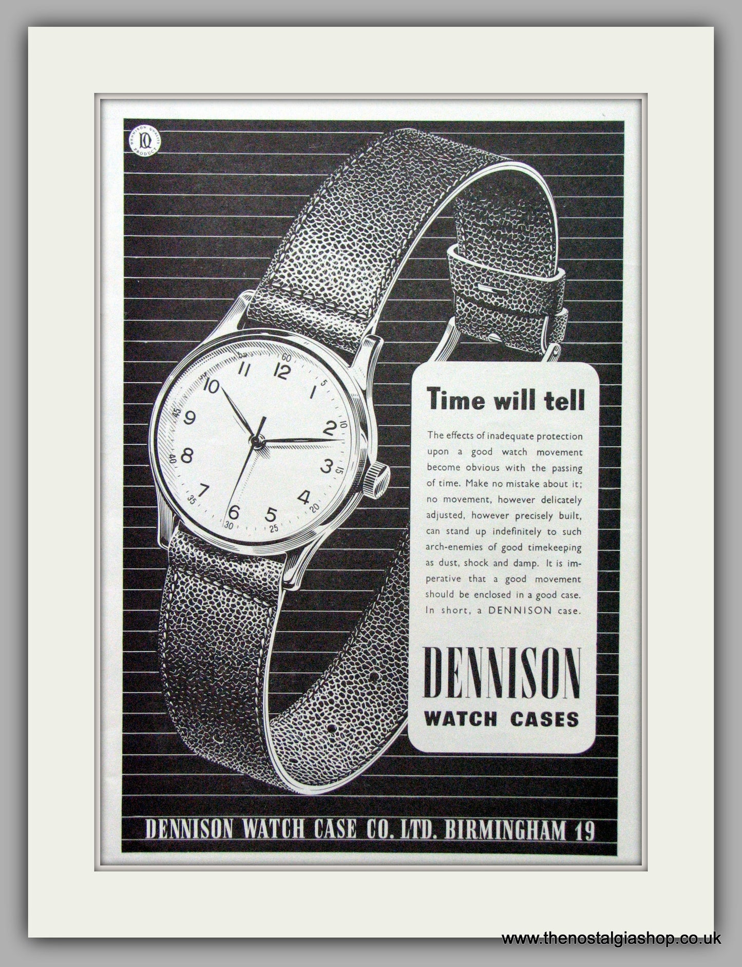 Dennison Watch Case Co. Original Advert 1949 (ref AD7112)