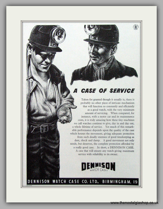 Dennison Watch Case Co. Miners. Original Advert 1953 (ref AD7114)