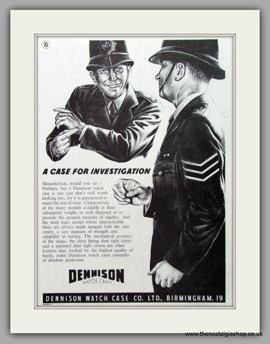 Dennison Watch Case Co. Police. Original Advert 1953 (ref AD7115)