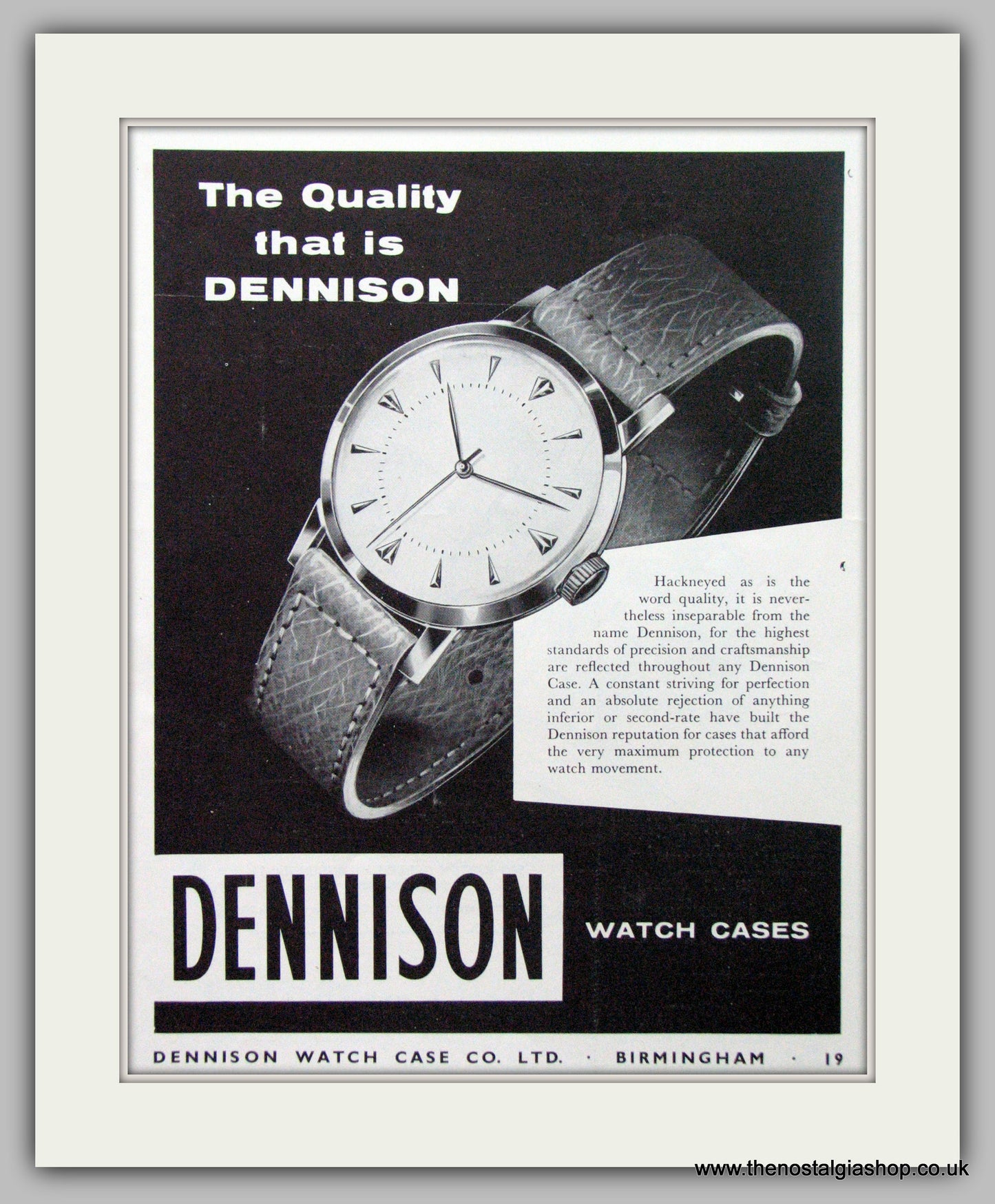 Dennison Watch Case Co. Original Advert 1958 (ref AD7116)
