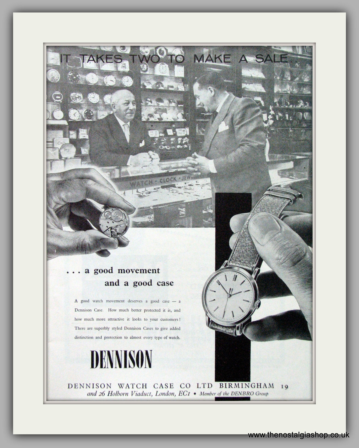 Dennison Watch Case Co. Original Advert 1961 (ref AD7120)