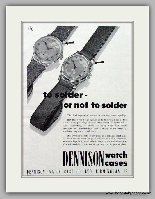 Dennison Watch Case Co. Original Advert 1950 (ref AD7121)