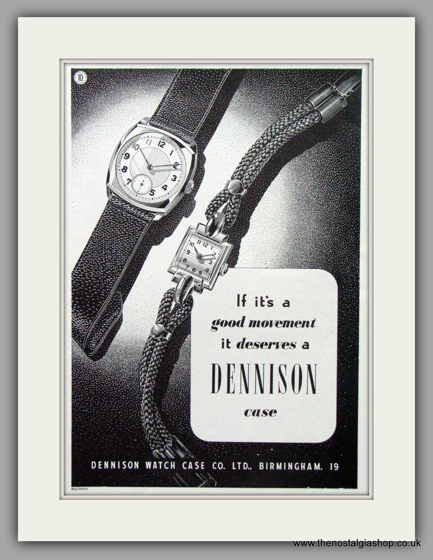 Dennison Watch Case Co. Original Advert 1950 (ref AD7123)