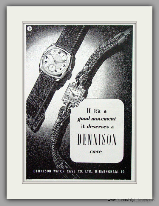Dennison Watch Case Co. Original Advert 1950 (ref AD7123)