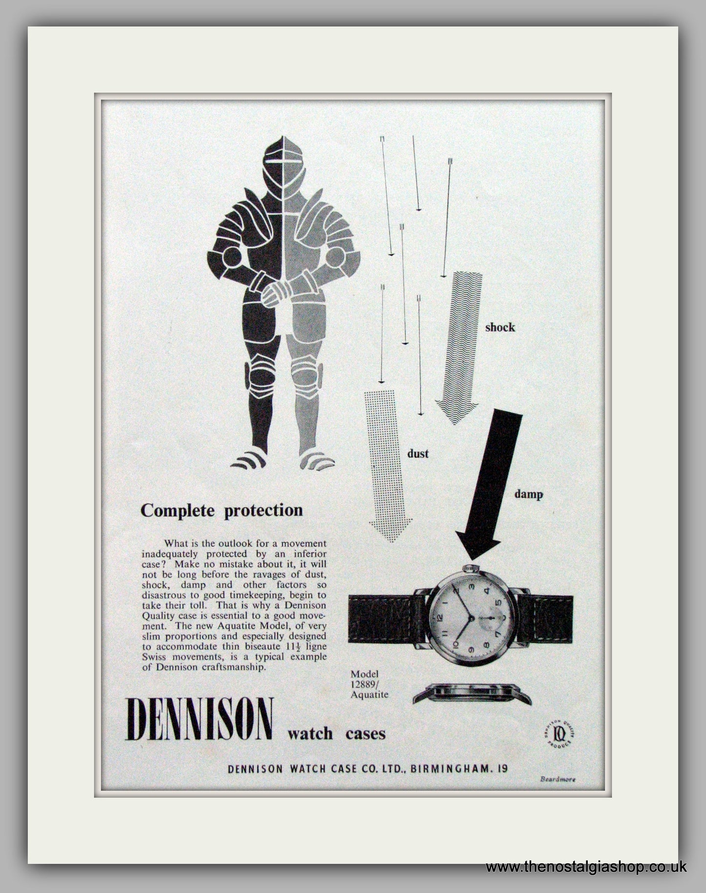 Dennison Watch Case Co. Original Advert 1957 (ref AD7125)