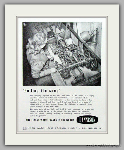 Dennison Watch Case Co. Set of 4 Original Adverts 1951/52 (ref AD7129)