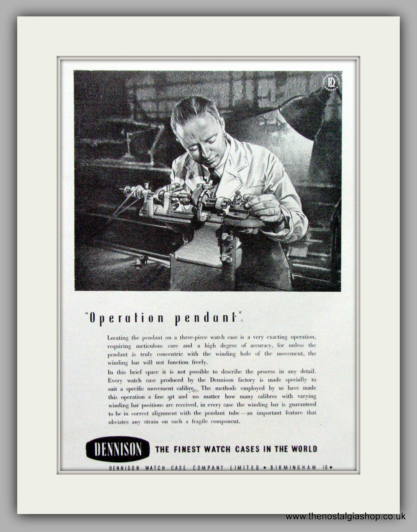 Dennison Watch Case Co. Set of 4 Original Adverts 1951/52 (ref AD7129)