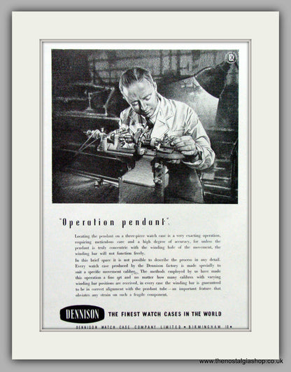 Dennison Watch Case Co. Set of 4 Original Adverts 1951/52 (ref AD7129)