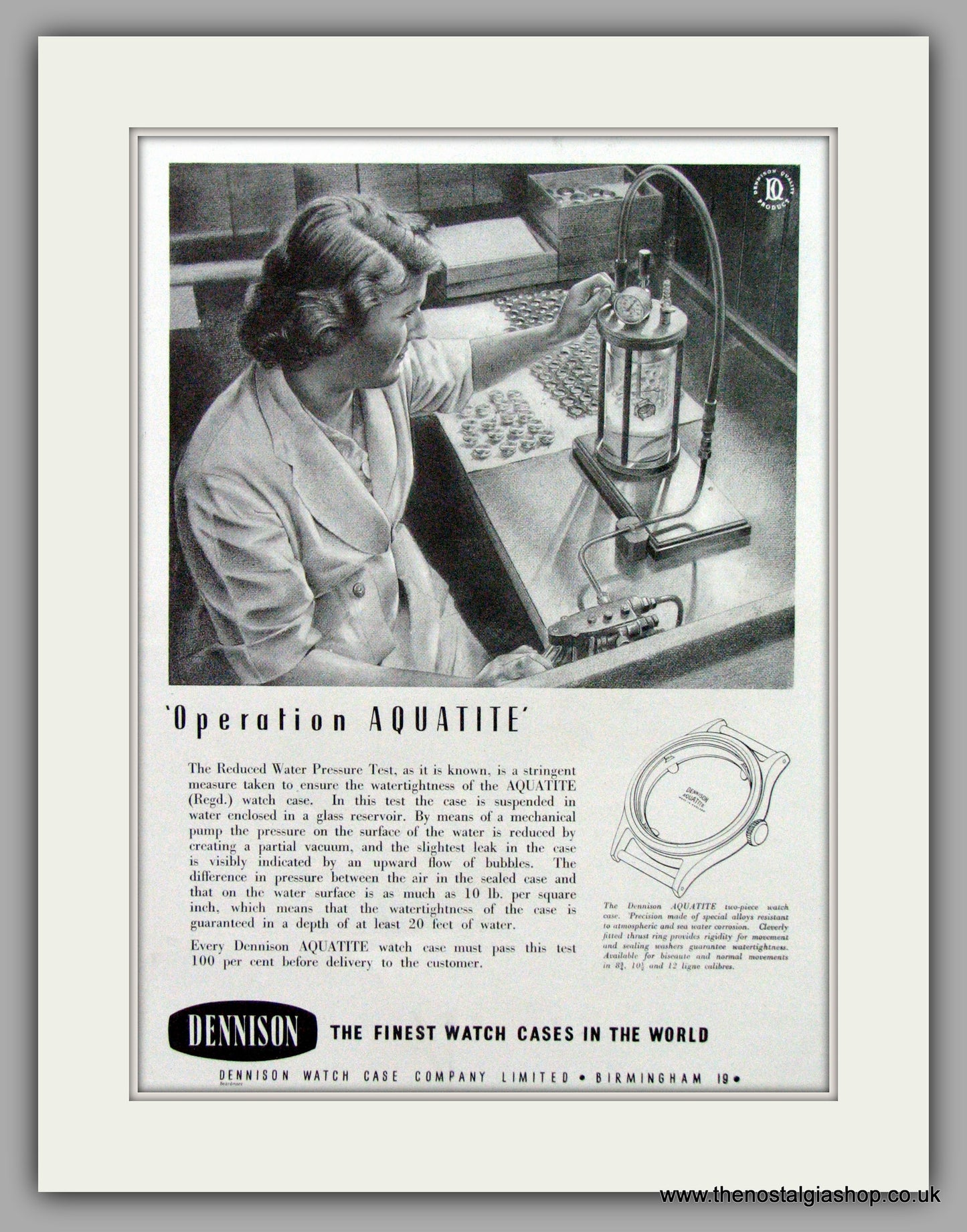 Dennison Watch Case Co. Set of 4 Original Adverts 1951/52 (ref AD7129)