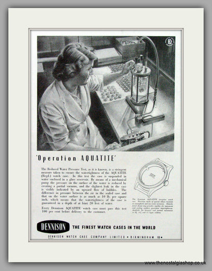 Dennison Watch Case Co. Set of 4 Original Adverts 1951/52 (ref AD7129)
