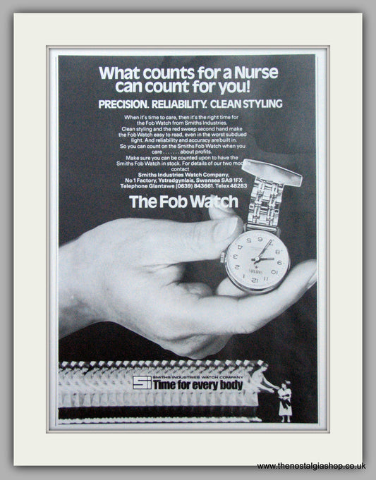 Smiths Nurses Fob Watch. Original Advert 1979 (ref AD7133)