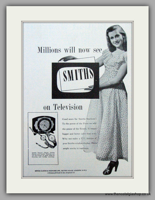Smiths Watches On TV.  Original Advert 1956 (ref AD7142)
