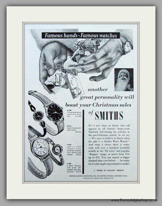Smiths Watches at Christmas. Original Advert 1957 (ref AD7146)