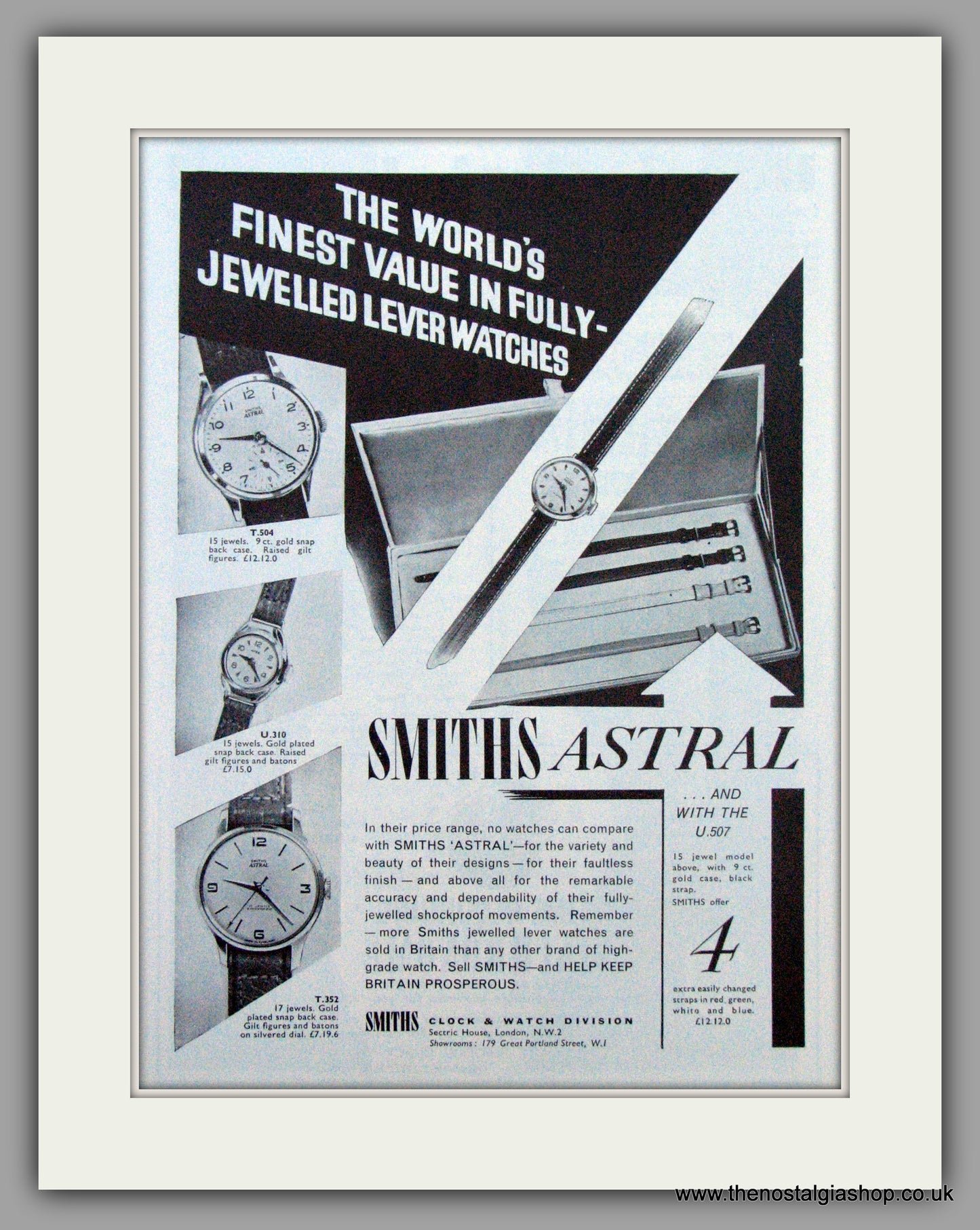 Smiths Astral Watch. Original Advert 1960 (ref AD7147)