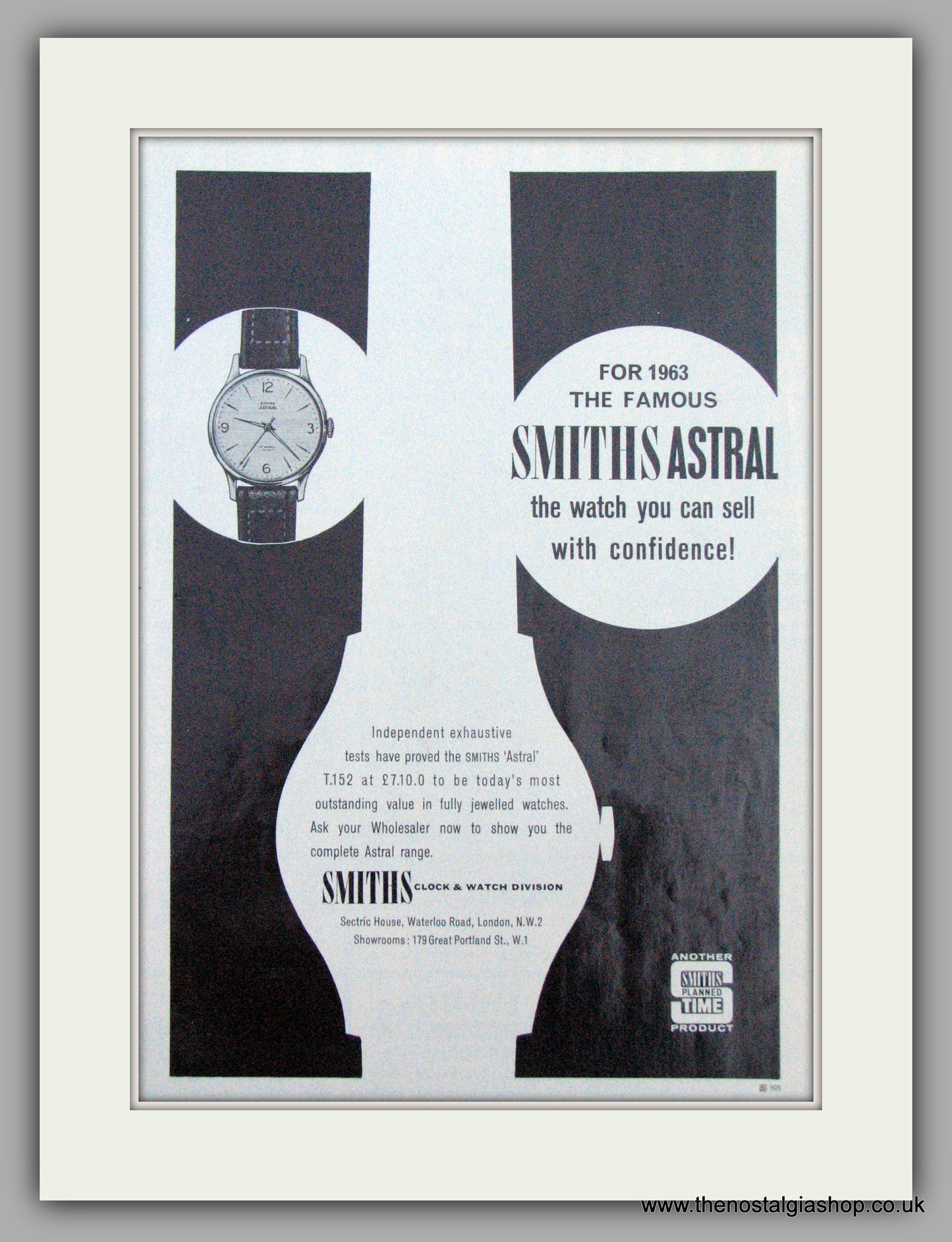 Smiths Astral Watch. Original Advert 1963 (ref AD7148)