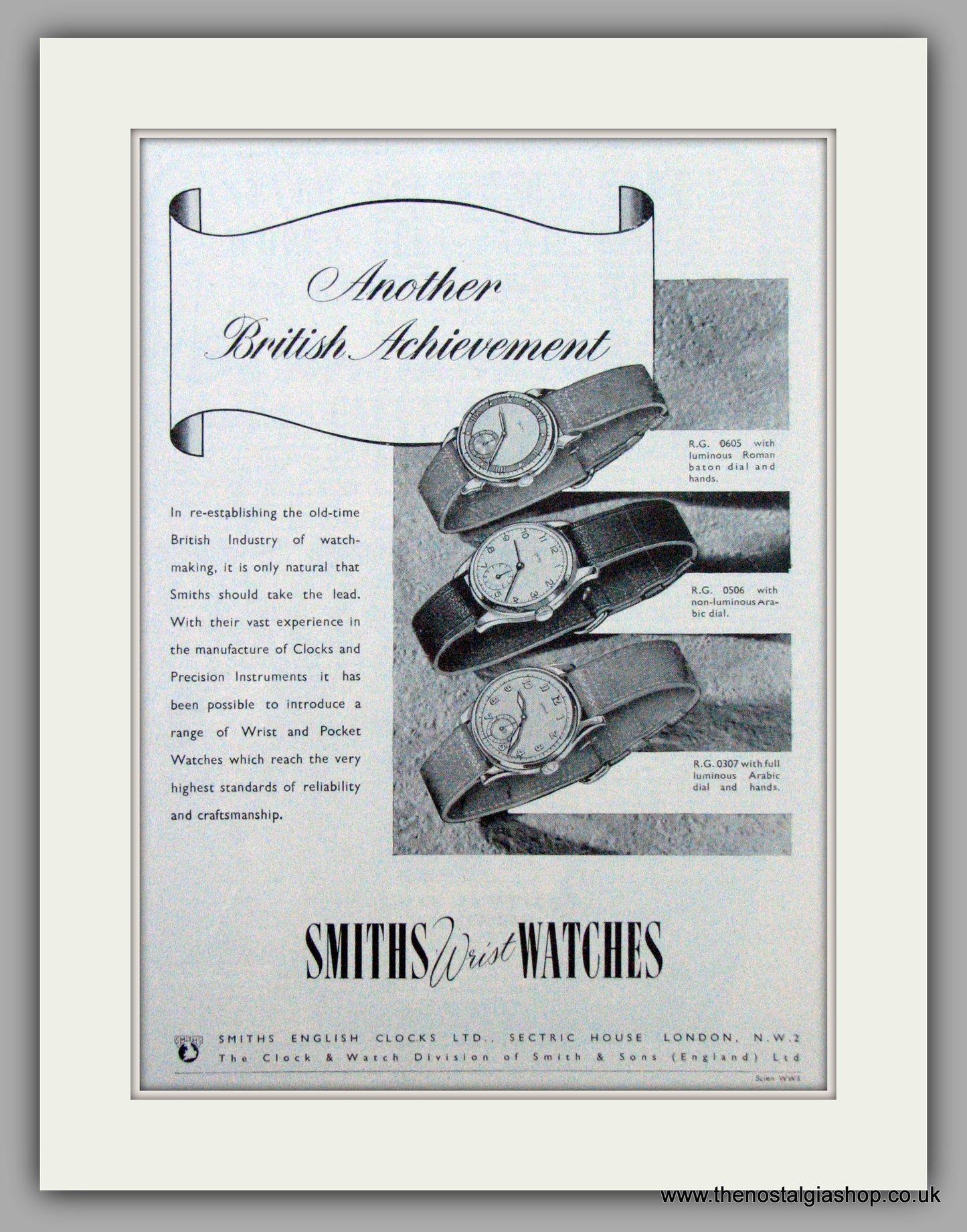 Smiths Watches. Original Advert 1948 (ref AD7153)