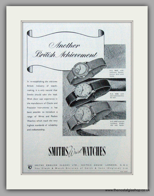 Smiths Watches. Original Advert 1948 (ref AD7153)